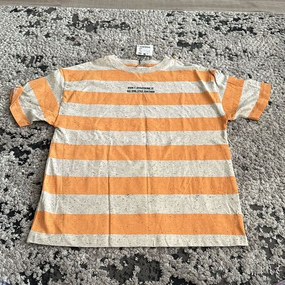 ZARA Kids | Orange | STRIPED TEXTURED T-SHIRT - Picture 8 of 8